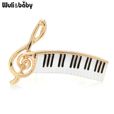 Wuli & baby-broche nota musical esmaltado para mujer y hombre, broche nota musical para llaves de Piano, accesorios de joyería, regalo ► Foto 1/4
