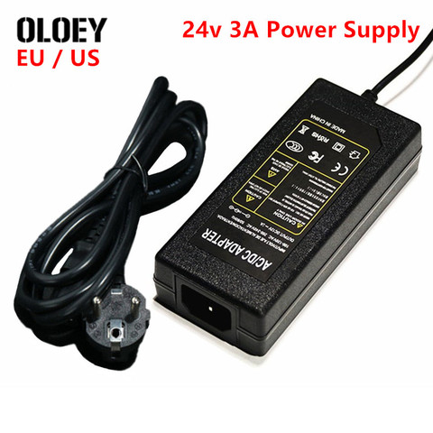 Adaptador de fuente de alimentación Universal DC5525, CA de 100v-240v a CC de 24v, 3A, tira de luz LED de soldador SH72, 72w, DC5521, EU y US ► Foto 1/6