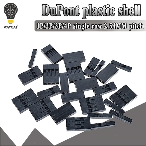 Cabeza Dupont de 100 Uds., 2,54mm, 1x1P, 2P, 3P, 4P, 1X1P, 1X2P, carcasa de plástico Dupont, Conector de cabeza de Pin, Cable de puente, enchufe hembra ► Foto 1/6