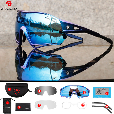 Gafas de sol X-TIGER ciclismo para hombre y mujer, Lentes polarizadas para deportes de pesca y correr, con protección UV400 ► Foto 1/6