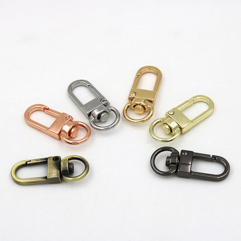 10 Uds Durable Metal mosquetón pinza primavera estilo llavero con anilla para llaves broche de pinza giratoria Clips clave ganchos para ventas al por mayor ► Foto 1/6