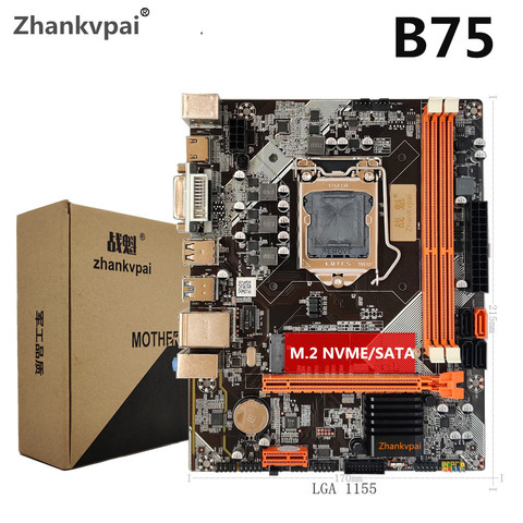 Zhankvpai B75 ordenador de escritorio placa base soporte LGA1155 i3 i5 i7 procesador Ddr 3 memoria M.2 Nvme Sata3.0 inicio ► Foto 1/6