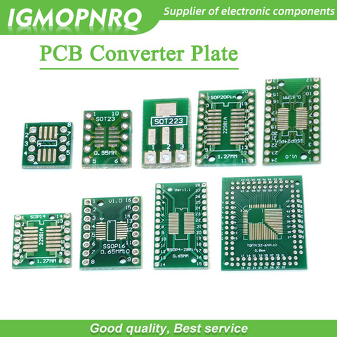 10 Uds PCB Junta SOP8 SOP14 SOP16 SOP20 SOP24 SOP28 QFP FQFP TQFP que adaptador DIP convertidor placa soic 8 14 16 20 24 28 ► Foto 1/1