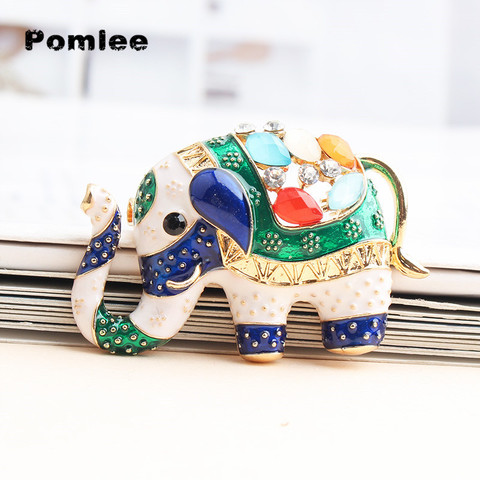 Pomlee-Pin colorido de elefante para mujer, Pin esmaltado de Animal, broches, accesorios, ropa, suéter, alfileres, bufanda, regalos ► Foto 1/6