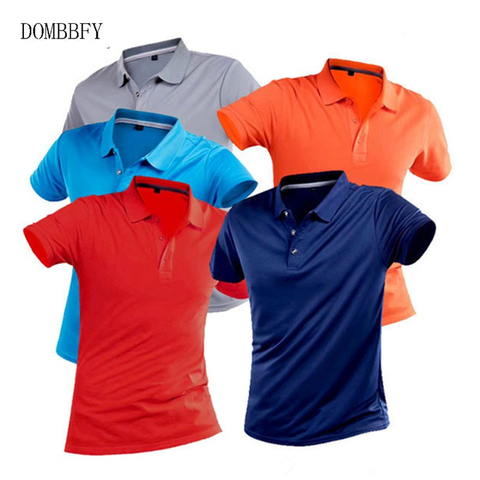 Camiseta de marca para hombre, camisetas informales de manga corta ajustadas y sólidas, camiseta transpirable de secado rápido, ropa deportiva, camisetas de tenis de Golf 4XL ► Foto 1/6