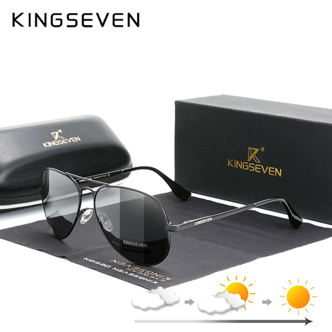 KINGSEVEN 2022 nuevo de los hombres de la marca de gafas de sol fotosensibles polarizado UV400 lente hombre gafas de sol de mujer para hombres gafas 7735 ► Foto 1/1