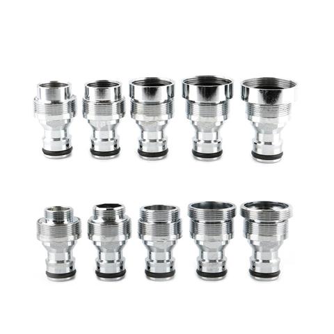 Adaptador de conector de manguera de tubo de cocina de acero inoxidable, conectores para jardín rápidos M16 18 20 22 24 28, accesorios, 1 unidad ► Foto 1/5
