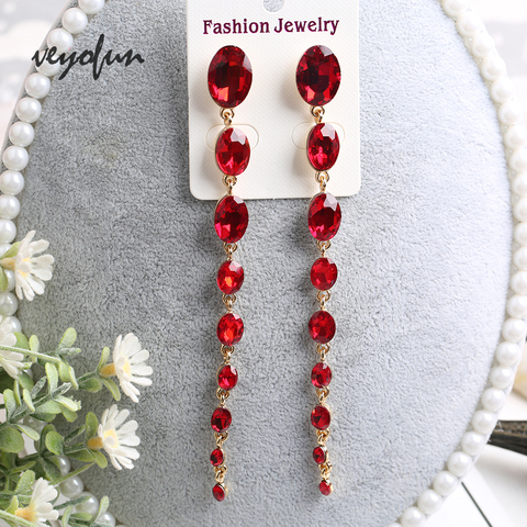 Veyofun-pendientes colgantes largos de cristal ZA para mujer, accesorios de moda, regalo de joyería, novedad de 2022 ► Foto 1/6