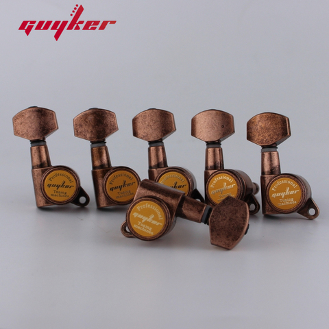 GUYKER-afinadores de guitarra, modelos de cadena de bloqueo trasero, clavijas de guitarra eléctrica, Bronce Antiguo ► Foto 1/6