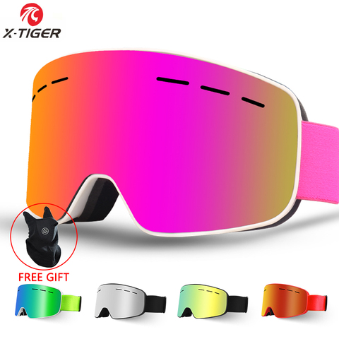 X-TIGER-Gafas de esquí antiniebla de doble capa para hombre y mujer, lentes de esquí grande con protección UV400, gafas para Snowboard y nieve ► Foto 1/6