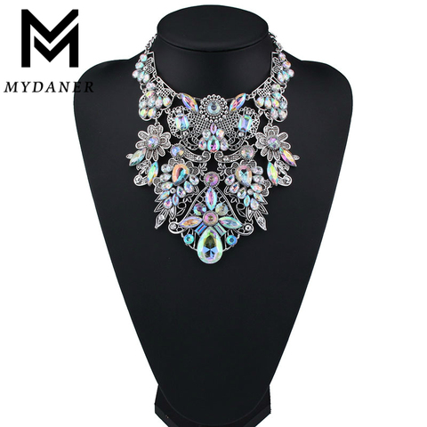 Marca de moda MYDANER, Collar bohemio multicolor de diamantes de imitación de buena calidad, Gargantilla gruesa para mujer, Collar Maxi, Collar llamativo, joyería ► Foto 1/6