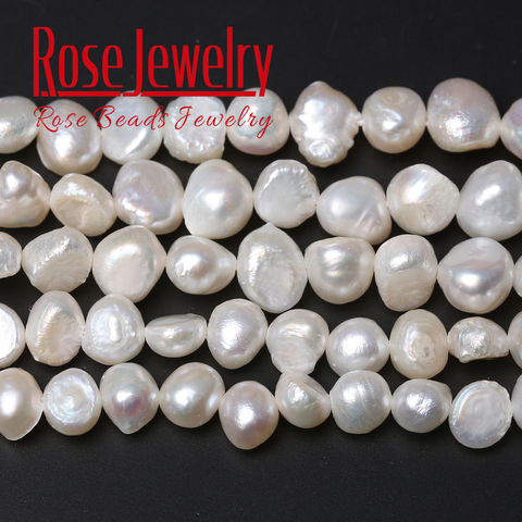 B + 100% de calidad, perlas naturales reales blancas, perlas cultivadas en agua dulce, perlas perforadas transversalmente, hilo de 36 cm para fabricación de joyas ► Foto 1/6