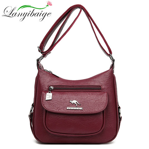 LANYIBAIGE-Bolso de lujo para mujer, bolsa de cuero suave de diseñador, bandolera cruzada, bolso de hombro clásico ► Foto 1/6