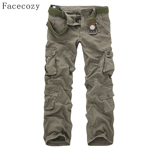 Facecozy hombres táctica militar pesca Durable pantalones para hombre al aire libre Multi-bolsillos a prueba de viento Camping Trekking de carga Pantalones ► Foto 1/6