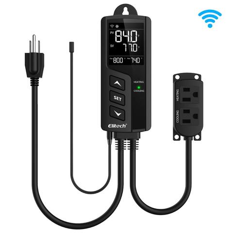 Elitech-controlador Digital de temperatura STC-1000WiFi, termostato inalámbrico, enchufe de EE. UU., Sensor de enchufe de calefacción y refrigeración ► Foto 1/1