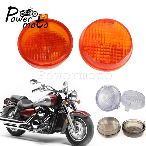 Ámbar intermitente transparente para motocicleta Kawasaki, lente de repuesto para moto Kawasaki Vulcan 2,75, VN1600, Honda, VTX, Aero 1600, 2 uds. ► Foto 1/6