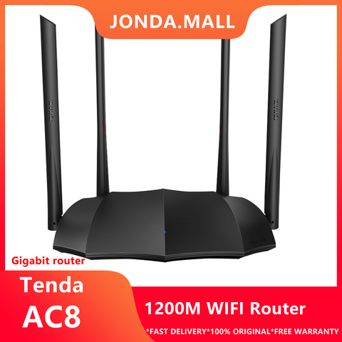 Tenda-enrutador inalámbrico AC8 AC1200M, versión en varios idiomas, WiFi, Compatibilidad de enrutador IPV6, cobertura del hogar, banda Dual, Control por aplicación ► Foto 1/6