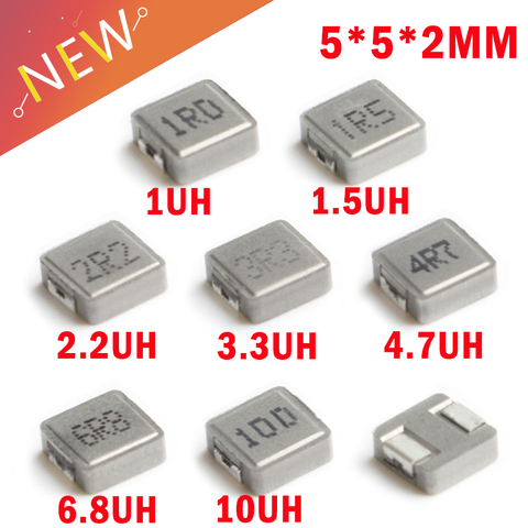 10 Uds Inductores de potencia SMD 0520 1UH 2.2UH 3.3UH 4.7UH 6.8UH 10UH Chip Inductor 0520 5*5*2 1R0 2R2 3R3 4R7 6R8 caliente 100 nuevo 5x5x2 ► Foto 1/6