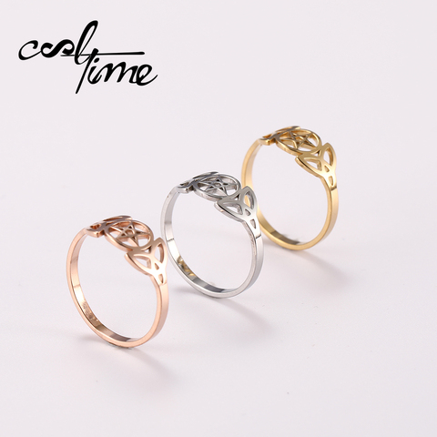 COOLTIME pentagrama irlandés nudo bendición amuleto anillo de acero inoxidable de los hombres y las mujeres Anillos de Compromiso de boda accesorios 2022 ► Foto 1/6