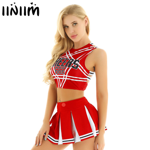 Nos/Reino Unido STOCK mujeres japonés disfraz de colegiala uniforme lencería Sexy niña Gleeing traje de la animadora de Halloween traje de mujer ► Foto 1/6