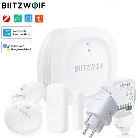 BlitzWolf Tuya ZigBee 3.0 Hub Gataway Sensor de movimiento inalámbrico Sensor de movimiento temperatura Enlace de agua Detctor Intellingent Socket App Control remoto Smart Home Alarm Work con ZigBee 3.0 Alexa ► Foto 1/6