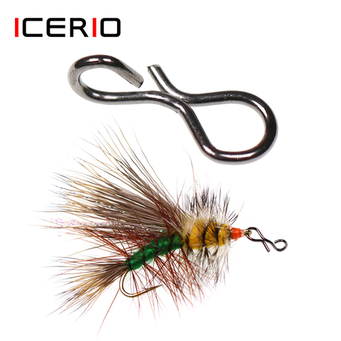 ICERIO-broches de pesca con mosca, Conector de cambio rápido para ganchos y señuelos, accesorios de moscas, 50 Uds. ► Foto 1/6