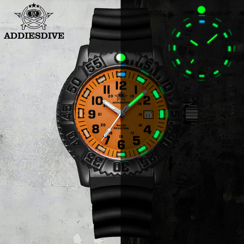 Addyes-reloj militar de acero inoxidable para hombre, cronógrafo de pulsera luminoso, resistente al agua hasta 50m, para deportes al aire libre ► Foto 1/6