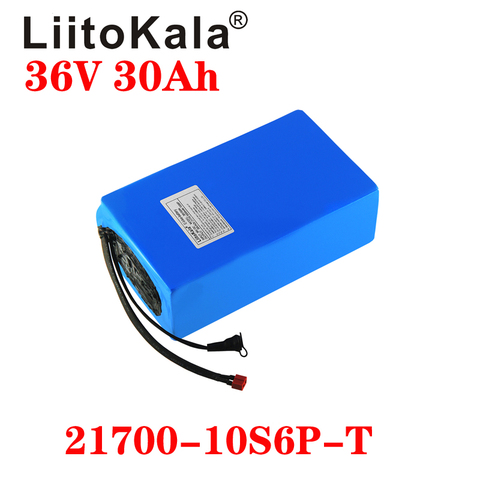 LiitoKala 21700 batería 36V 30Ah 25ah 20ah 15ah Paquete de batería 500W de alta potencia de batería 42V Ebike bicicleta eléctrica BMS ► Foto 1/6
