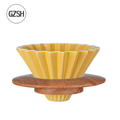 HZSH gotero de café de cerámica/madera filtros reutilizables filtro de café de vidrio V60 filtros de café reutilizables herramientas de café ► Foto 1/6