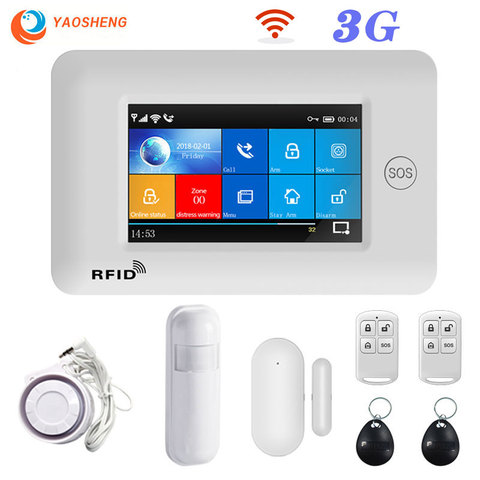 YAOSHENG-PG-106 3G, GSM, WIFI, GPRS, inalámbrico, 433MHz, sistemas inteligentes de ALARMA DE SEGURIDAD PARA EL HOGAR, Control por aplicación remota para Sistema IOS y Android ► Foto 1/6