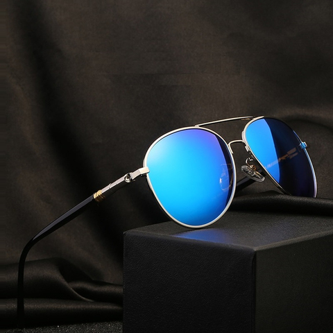 Gafas de sol polarizadas para hombre y mujer, lentes de sol polarizadas de Estilo Vintage para piloto de conducción, de marca de diseñador, color negro, con UV400 ► Foto 1/6