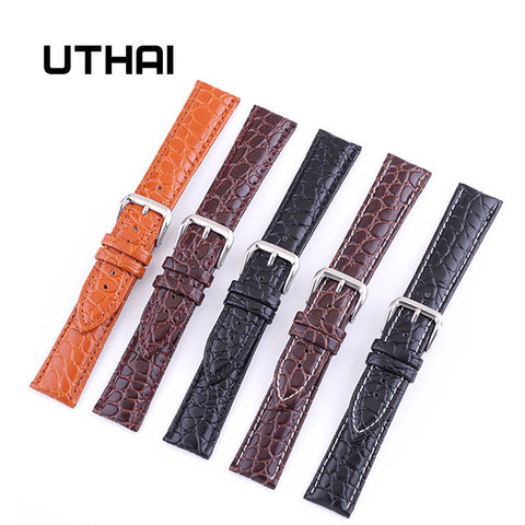 UTHAI-Correa de reloj P02 de 20mm, banda de reloj de 22mm auténtica, accesorios de reloj de 12-24mm, correas de cuero de 18mm de alta calidad ► Foto 1/6