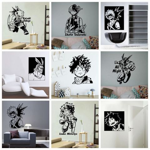 Calcomanías de Pvc de My Hero Academia para pared, decoración del hogar para habitación de niños, sala de estar, decoración de pared, MURAL artístico, envío directo ► Foto 1/6