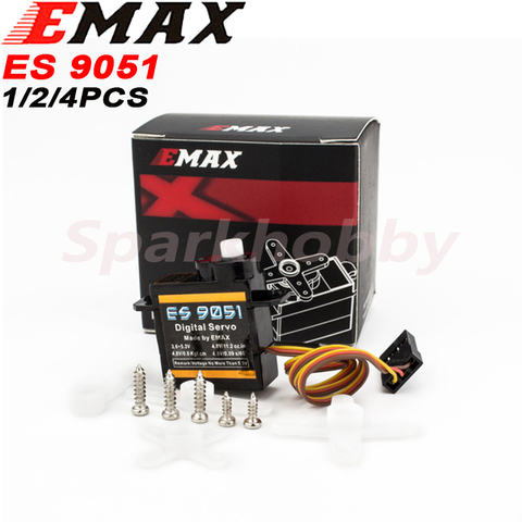 4 Uds Original EMAX ES9051 plásticos Digital Servo 4,1g Servo resistente al agua con engranajes para RC auto helicóptero barco avión accesorio ► Foto 1/6