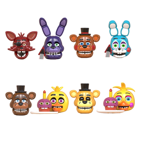 Comprar 10 Uds a 1 regalo figura juego de juguete de FNAF estatuilla pesadilla Chica Bonnie Foxy oro Bonnie oso figuras de acción de juguete ► Foto 1/6