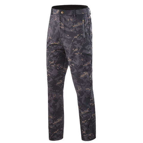 Pantalones de caza de piel de tiburón, forro polar con carcasa suave, Camuflaje del ejército, táctico, exterior, a prueba de viento, impermeable, senderismo, 4xl ► Foto 1/6