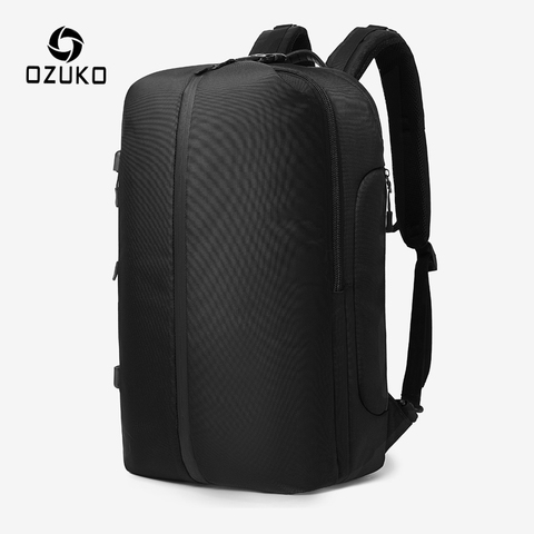 OZUKO-mochila multifunción con carga USB para hombre, bolso de viaje impermeable de gran capacidad, para ordenador portátil de 15,6 pulgadas, a la moda ► Foto 1/6