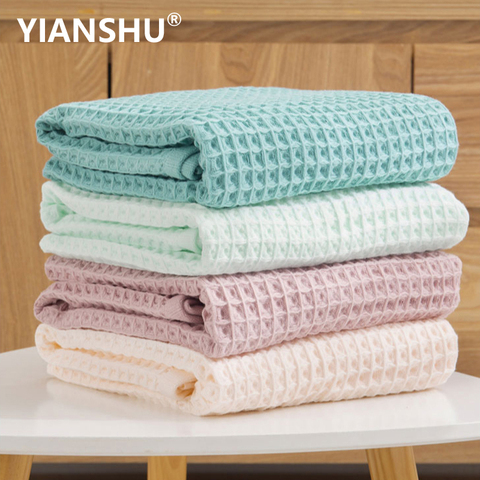 Toallas de baño 100% de algodón para adultos, Toalla de baño para el cuidado de la cara a cuadros, toalla gofrera deportiva para baño mágico, 33x72cm, 70x140cm ► Foto 1/6