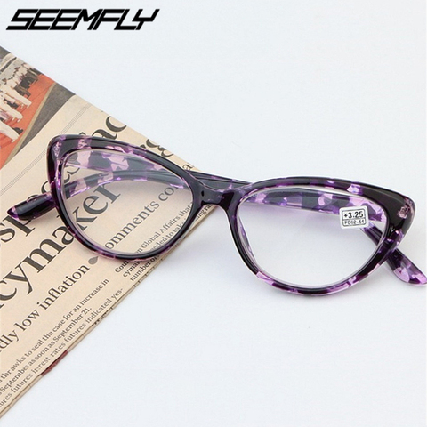 Seemfly gafas de lectura tipo ojo de gato mujer gafas de presbicia 1,0, 1,25, 1,5, 1,75, 2,0, 2,25, 2,5, 2,75, 3,0, 3,25, 3,5, 3,75 4 hombres gafas ► Foto 1/6