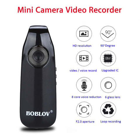 Boblov-minicámara Digital HD con detección de movimiento, videocámara de grabación con bucle de instantánea, para aplicación de la ley, 007 ► Foto 1/6