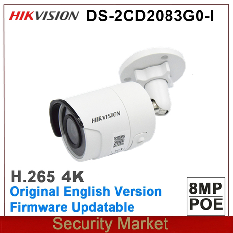 Original Hikvision DS-2CD2083G0-I reemplazar DS-2CD2085FWD-I 4K 8Mp vigilancia H265 POE CCTV IR WDR fijo cámara de red tipo bala ► Foto 1/1