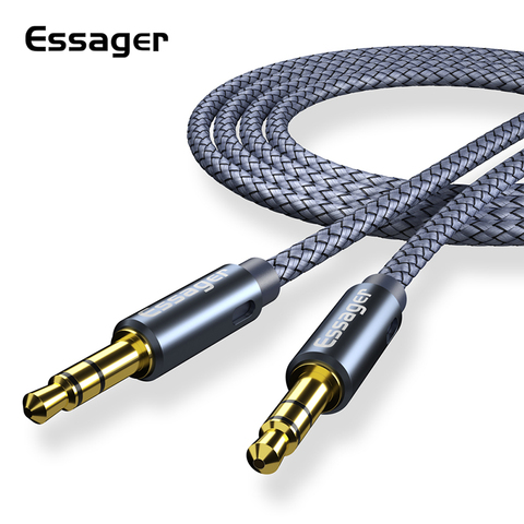 Essager Cable Aux Cable de altavoz Cable de Audio Jack de 3,5mm para coche adaptador de auriculares Jack de 3,5mm Cable de altavoz para micrófono MP3 MP4 ► Foto 1/6