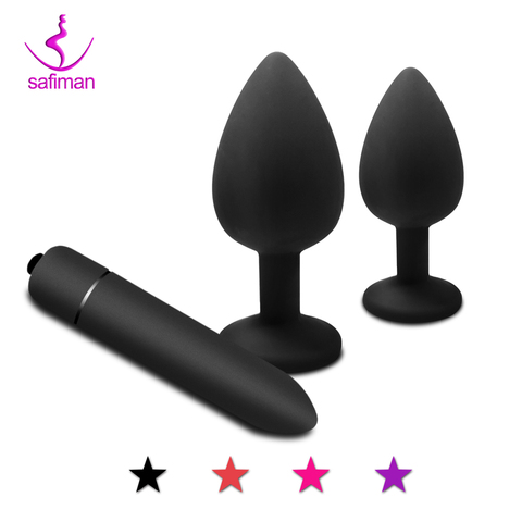 4 colores silicona blanda Anal tapón Anal próstata masajeador Gay productos erótico bala vibrador juguetes sexuales para hombres y mujeres adultos ► Foto 1/6