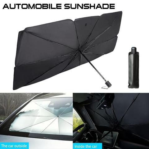 Interior del automóvil parasol para coche parabrisas del coche cubierta de protección UV Sun sombra ventana protección Interior paraguas plegable ► Foto 1/6