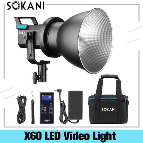 Sokani-Kit X60 versión 2 v2 COB luz LED para vídeo, 80W, 5600K, iluminación diurna para fotografía al aire libre, ajuste de brillo, montaje Bowens ► Foto 1/6