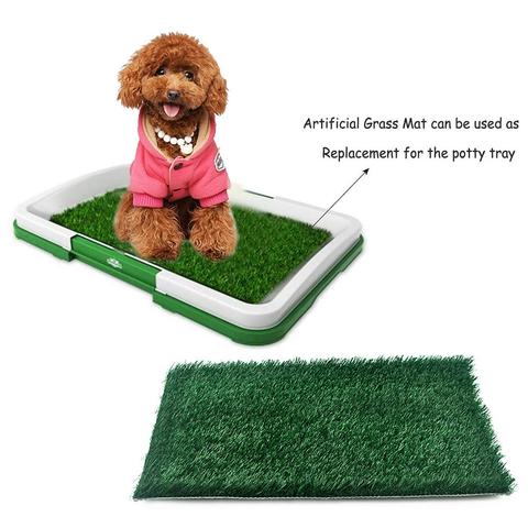 1PC para orinal para cachorro entrenador Entrenamiento de interior baño perro Artificial césped de orina Mat parche para perro Bolsa para popó, suministros para mascotas ► Foto 1/6