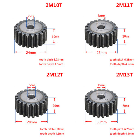 Uds 2 módulo 10T 25T engranaje de Metal engranaje de acero 45 # espesor 20mm ► Foto 1/6