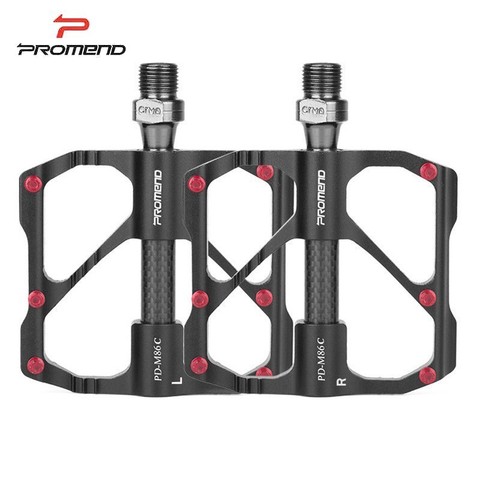 PROMEND Mtb Pedal de liberación rápida bicicleta de carretera Pedal Anti-slip ultraligero montaña pedales de bicicleta de fibra de carbono 3 rodamientos Pedale vtt ► Foto 1/6