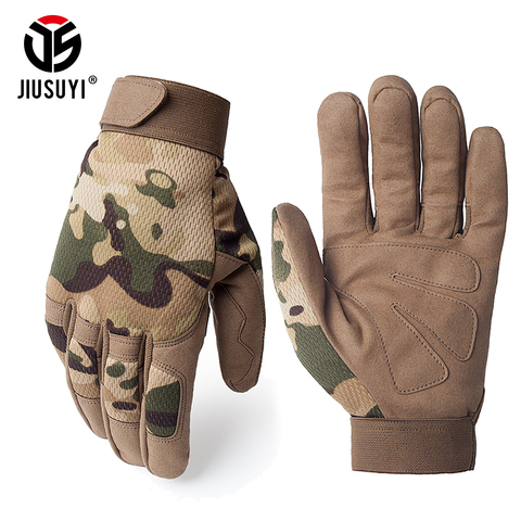 Multicam guantes tácticos antideslizantes ejército bicicleta militar Airsoft Motocycel Shoot Paintball Equipo de Trabajo Camo guantes de dedo completo hombres ► Foto 1/6