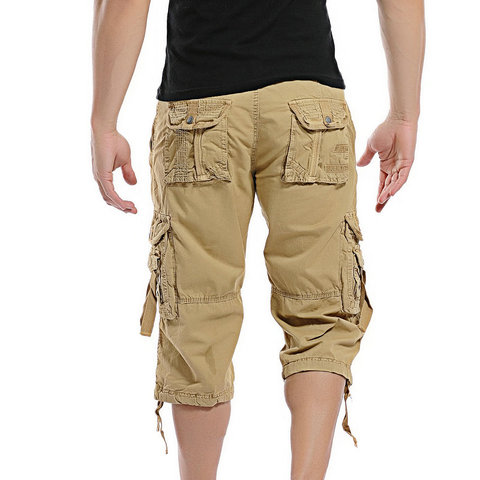 Pantalones cortos informales de algodón con camuflaje para hombre, Pantalón Cargo, pantalón de camuflaje, sin cinturón, envío directo ► Foto 1/6